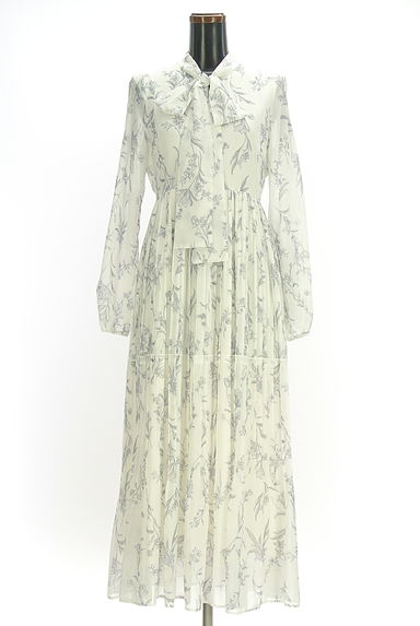 MERCURYDUO（マーキュリーデュオ）の古着「花柄シアーシフォンプリーツロングワンピース（ワンピース・チュニック）」大画像１へ