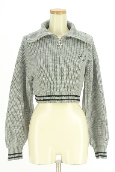 evelyn（エブリン）の古着「ワンポイント刺繍ハーフジップニット（ニット）」大画像１へ