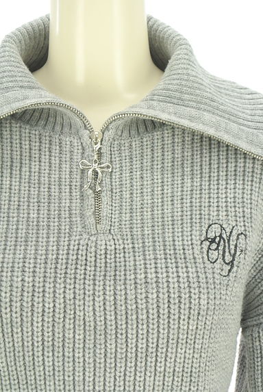 evelyn（エブリン）の古着「ワンポイント刺繍ハーフジップニット（ニット）」大画像４へ