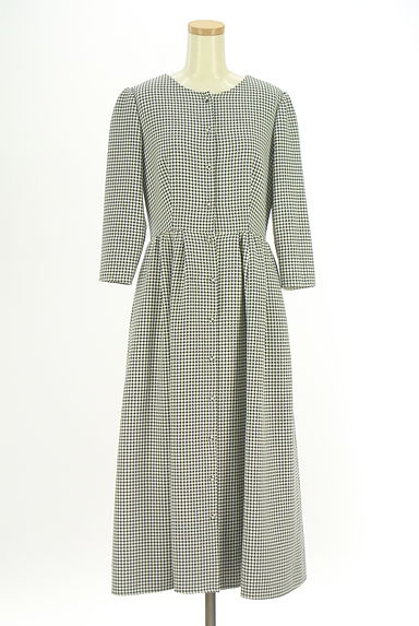 TOCCA（トッカ）の古着「千鳥格子柄ロングフレアワンピース（ワンピース・チュニック）」大画像１へ