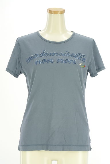 クリックで大画像表示 Mademoiselle NON NON(マドモアゼルノンノン)の古着「デニムロゴTシャツ(Tシャツ)」大画像1へ