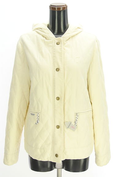 Mademoiselle NON NON（マドモアゼルノンノン）の古着「キルティングフーディショートコート（ジャケット）」大画像４へ