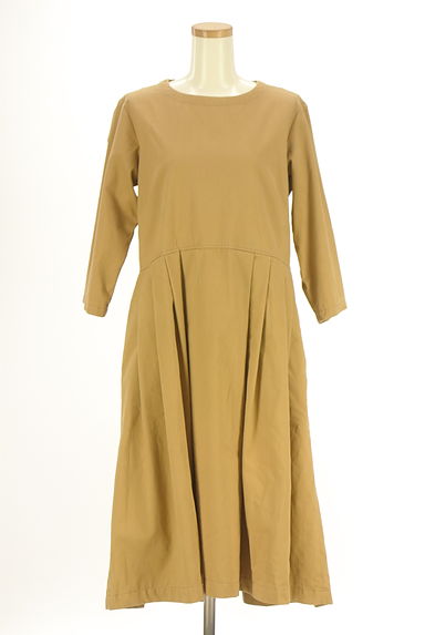 GRANDMA MAMA DAUGHTER（グランマママドーター）の古着「8分袖タックフレアミモレワンピース（ワンピース・チュニック）」大画像１へ