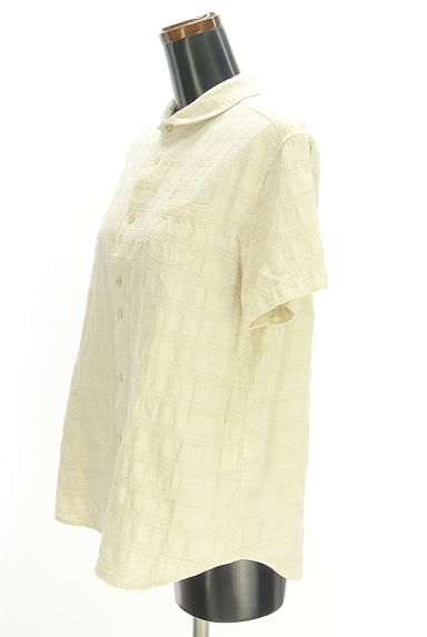 GRANDMA MAMA DAUGHTER（グランマママドーター）の古着「コットンリネンボーダーシャツ（ブラウス）」大画像３へ