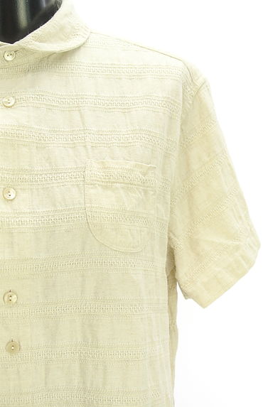 GRANDMA MAMA DAUGHTER（グランマママドーター）の古着「コットンリネンボーダーシャツ（ブラウス）」大画像４へ