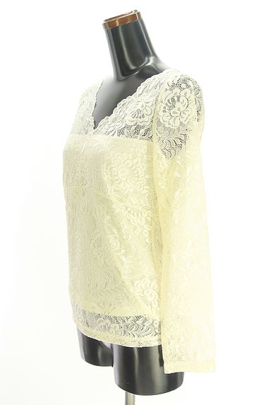 earth music&ecology（アースミュージック＆エコロジー）の古着「Vネック総レースブラウス（カットソー・プルオーバー）」大画像３へ