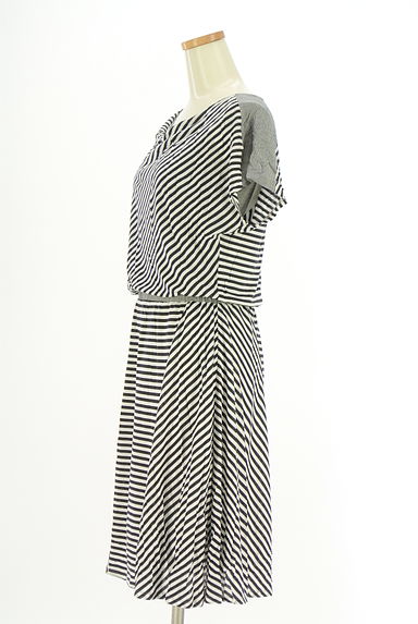 クリックで大画像表示 Reflect(リフレクト)の古着「ウエストゴム膝丈ボーダーワンピース(ワンピース・チュニック)」大画像3へ