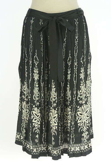 COMME CA（コムサ）の古着「ベルト付き花柄シワプリーツ膝丈スカート（スカート）」大画像１へ