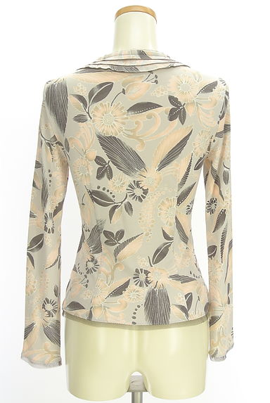 クリックで大画像表示 HIROKO KOSHINO(ヒロココシノ)の古着「チュールフリル花柄ストレッチカットソー(カットソー・プルオーバー)」大画像2へ