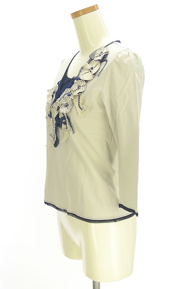 HIROKO KOSHINO（ヒロココシノ）の古着「花モチーフ7分袖カットソー（カットソー・プルオーバー）」大画像３へ