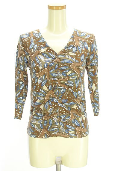 クリックで大画像表示 HIROKO KOSHINO(ヒロココシノ)の古着「7分袖フロントシャーリングカットソー(カットソー・プルオーバー)」大画像1へ