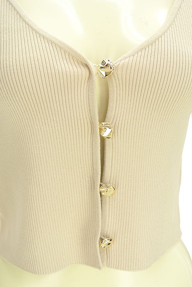 クリックで大画像表示 Apuweiser riche(アプワイザーリッシェ)の古着「クロップドリブニットカーディガン(カーディガン・ボレロ)」大画像4へ