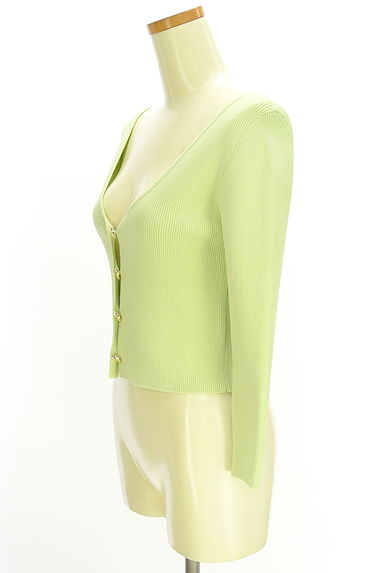 クリックで大画像表示 Apuweiser riche(アプワイザーリッシェ)の古着「クロップドリブニットカーディガン(カーディガン・ボレロ)」大画像3へ