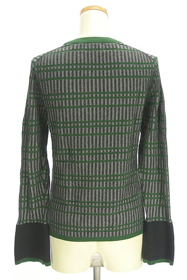 クリックで大画像表示 AZUL BY MOUSSY(アズールバイマウジー)の古着「キャンディスリーブチェックニット(ニット)」大画像2へ