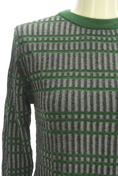 クリックで大画像表示 AZUL BY MOUSSY(アズールバイマウジー)の古着「キャンディスリーブチェックニット(ニット)」大画像4へ