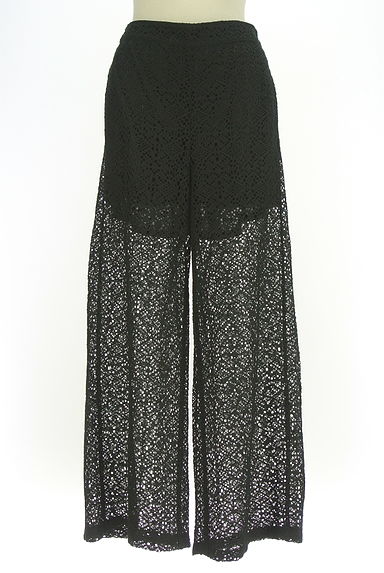 AZUL BY MOUSSY（アズールバイマウジー）の古着「透かし編みニットワイドパンツ（ロングスカート・マキシスカート）」大画像１へ