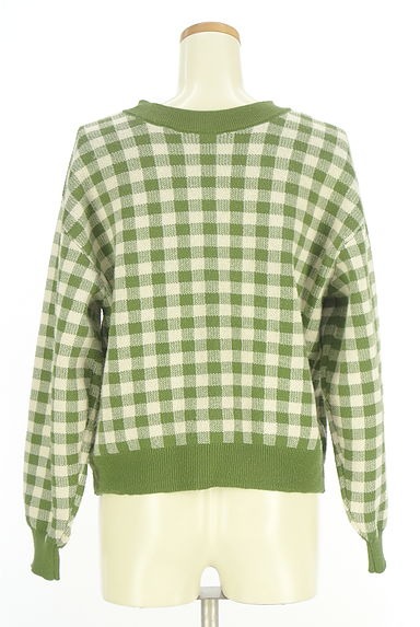 Samansa Mos2（サマンサモスモス）の古着「ehka sopo ギンガムチェックニットカーデ（カーディガン・ボレロ）」大画像２へ