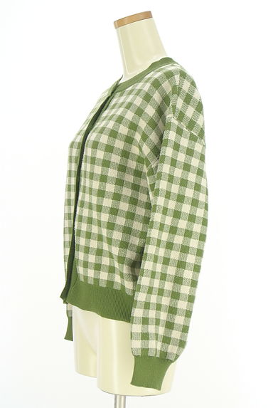 Samansa Mos2（サマンサモスモス）の古着「ehka sopo ギンガムチェックニットカーデ（カーディガン・ボレロ）」大画像３へ