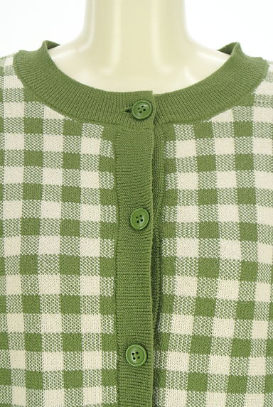 Samansa Mos2（サマンサモスモス）の古着「ehka sopo ギンガムチェックニットカーデ（カーディガン・ボレロ）」大画像４へ