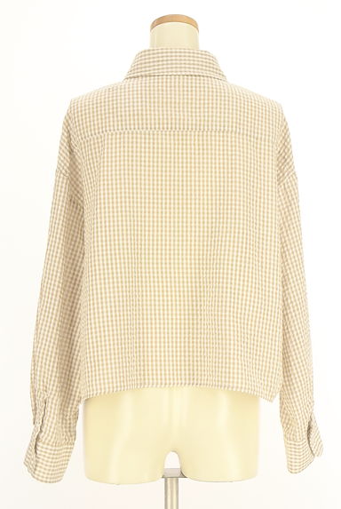 Samansa Mos2（サマンサモスモス）の古着「ehka sopo シアサッカーチェックブラウス（カジュアルシャツ）」大画像２へ