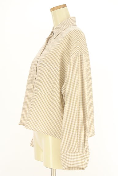 Samansa Mos2（サマンサモスモス）の古着「ehka sopo シアサッカーチェックブラウス（カジュアルシャツ）」大画像３へ