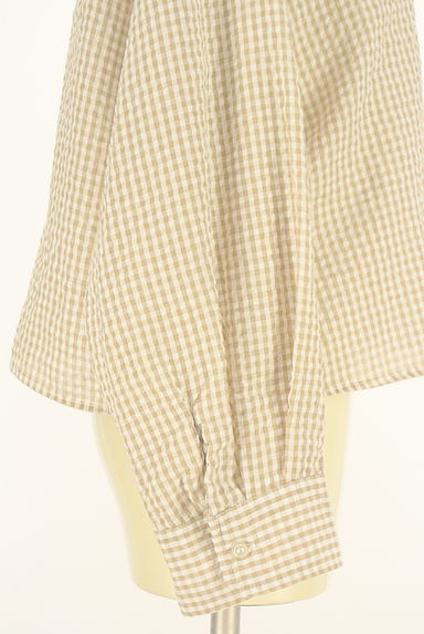 Samansa Mos2（サマンサモスモス）の古着「ehka sopo シアサッカーチェックブラウス（カジュアルシャツ）」大画像５へ