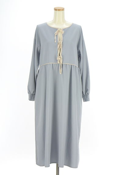 Samansa Mos2（サマンサモスモス）の古着「ehka sopo パイピングロングフレアワンピ（ワンピース・チュニック）」大画像１へ