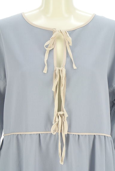 Samansa Mos2（サマンサモスモス）の古着「ehka sopo パイピングロングフレアワンピ（ワンピース・チュニック）」大画像４へ