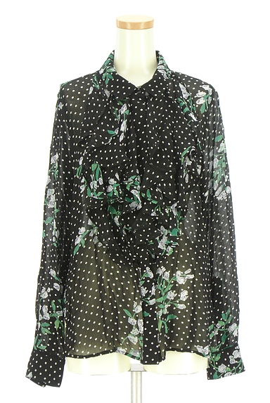 GANNI（ガニー）の古着「ドット×花柄フリルシアーブラウス（ブラウス）」大画像１へ