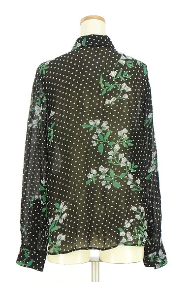 GANNI（ガニー）の古着「ドット×花柄フリルシアーブラウス（ブラウス）」大画像２へ