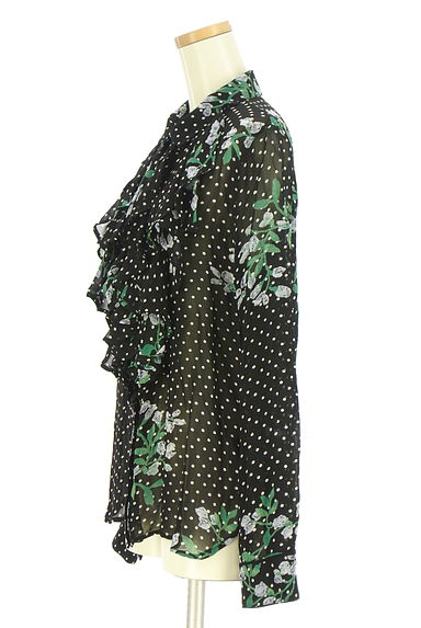 GANNI（ガニー）の古着「ドット×花柄フリルシアーブラウス（ブラウス）」大画像３へ