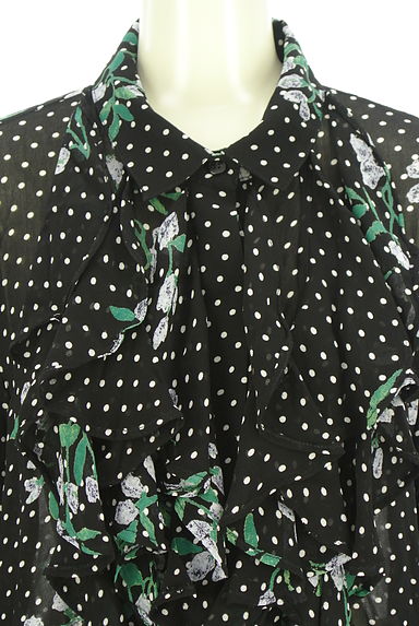 GANNI（ガニー）の古着「ドット×花柄フリルシアーブラウス（ブラウス）」大画像４へ