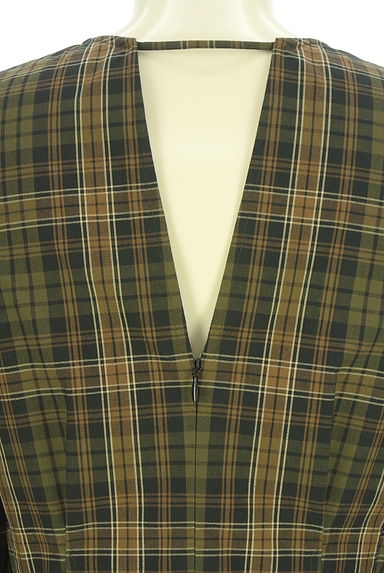 Curensology（カレンソロジー）の古着「6分袖チェックマキシワンピース（ワンピース・チュニック）」大画像５へ