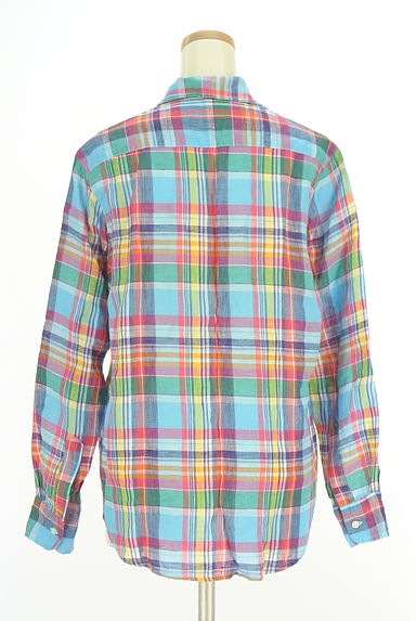 Frank&Eileen（フランクアンドアイリーン）の古着「チェック柄スキッパーリネンブラウス（カジュアルシャツ）」大画像２へ