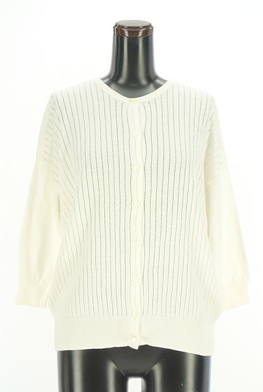 mica&deal（マイカアンドディール）の古着「ストライプ透かし編みニットカーデ（カーディガン・ボレロ）」大画像１へ