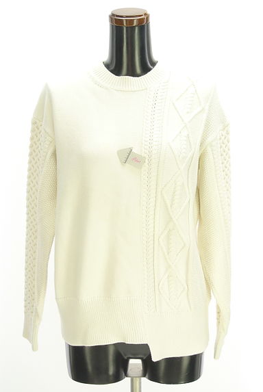 LE CIEL BLEU（ルシェルブルー）の古着「アシメケーブルニット（ニット）」大画像４へ