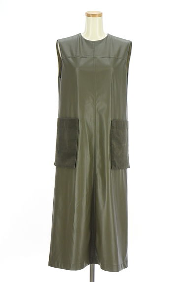 BRAHMIN（ブラーミン）の古着「ベロアポケット付きエコレザーロングワンピ（ワンピース・チュニック）」大画像１へ