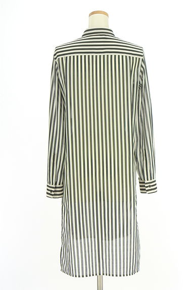 BEATING HEART（ビーティングハート）の古着「ストライプシアーロングブラウス（ワンピース・チュニック）」大画像２へ