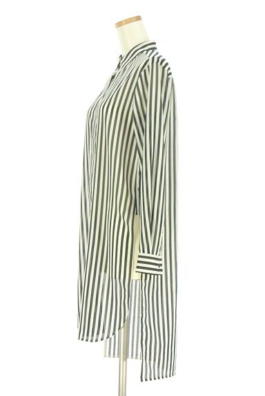BEATING HEART（ビーティングハート）の古着「ストライプシアーロングブラウス（ワンピース・チュニック）」大画像３へ