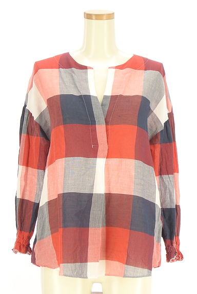 BEATING HEART（ビーティングハート）の古着「キーネックチェックブラウス（カットソー・プルオーバー）」大画像１へ