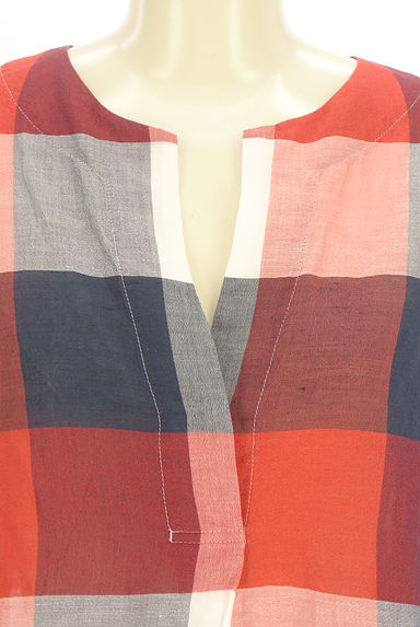 BEATING HEART（ビーティングハート）の古着「キーネックチェックブラウス（カットソー・プルオーバー）」大画像４へ