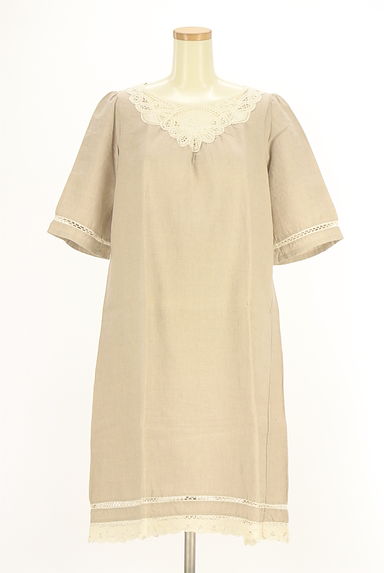 Samansa Mos2（サマンサモスモス）の古着「バテンレース付きリネンワンピース（ワンピース・チュニック）」大画像１へ