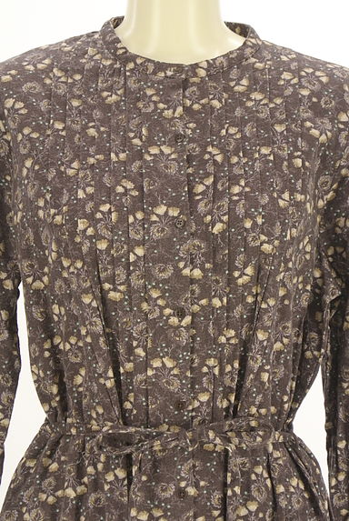 Samansa Mos2（サマンサモスモス）の古着「花柄バンドカラーシャツワンピース（ワンピース・チュニック）」大画像４へ