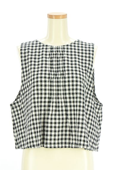 SUN VALLEY（サンバレー）の古着「背中リボンギンガムチェック柄ノースリカットソー（ベスト・ジレ）」大画像１へ