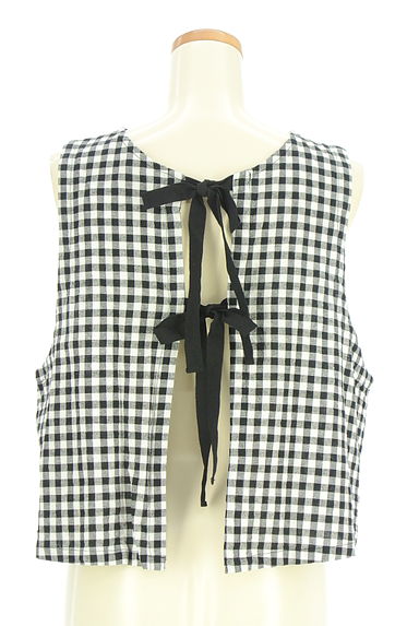 SUN VALLEY（サンバレー）の古着「背中リボンギンガムチェック柄ノースリカットソー（ベスト・ジレ）」大画像２へ