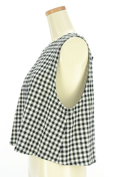 SUN VALLEY（サンバレー）の古着「背中リボンギンガムチェック柄ノースリカットソー（ベスト・ジレ）」大画像３へ