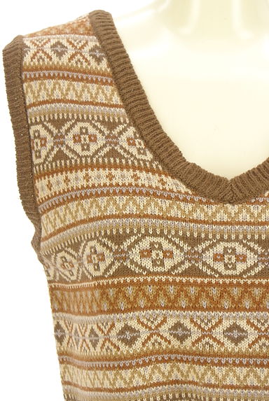 Samansa Mos2（サマンサモスモス）の古着「ehka sopo フェアアイル柄ニットベスト（ベスト・ジレ）」大画像４へ