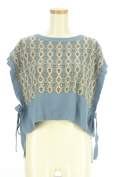 Samansa Mos2（サマンサモスモス）の古着「ehka sopo サイドオープン総柄ニットベスト（ベスト・ジレ）」大画像１へ