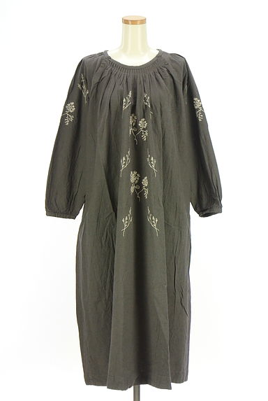 Samansa Mos2（サマンサモスモス）の古着「花柄刺繍コットンリネンワンピース（ワンピース・チュニック）」大画像１へ