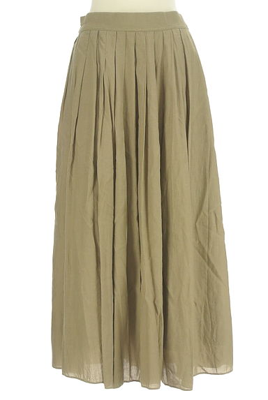 mica&deal（マイカアンドディール）の古着「綿麻混タックフレアロングスカート（ロングスカート・マキシスカート）」大画像１へ